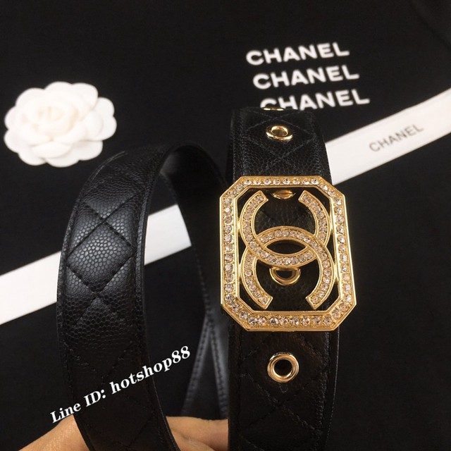 Chanel專門店2021新款女士皮帶 香奈兒經典字母扣牛皮腰帶  jjp2623